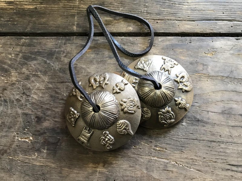 Cymbales tibétaines - Tingsha symboles tibétains - Equit Zen
