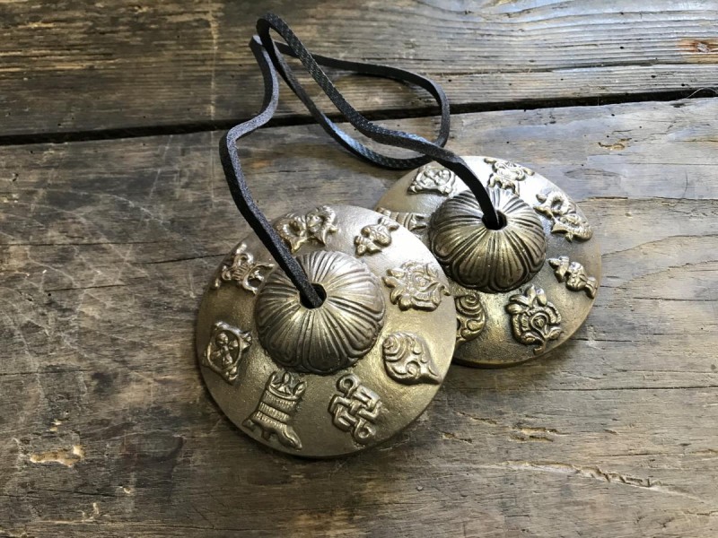 Cymbales tibétaines - Tingsha symboles tibétains - Equit Zen