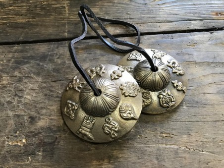 Cymbales tibétaines - Tingsha symboles tibétains - Equit Zen