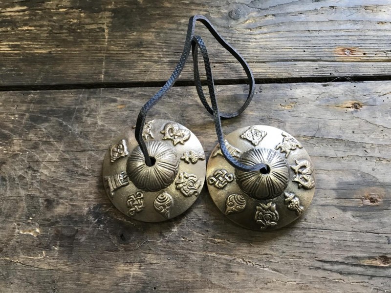 Cymbales tibétaines - Tingsha symboles tibétains - Equit Zen