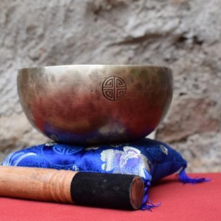 Bol tibétain lunaire 7 métaux 16 cm