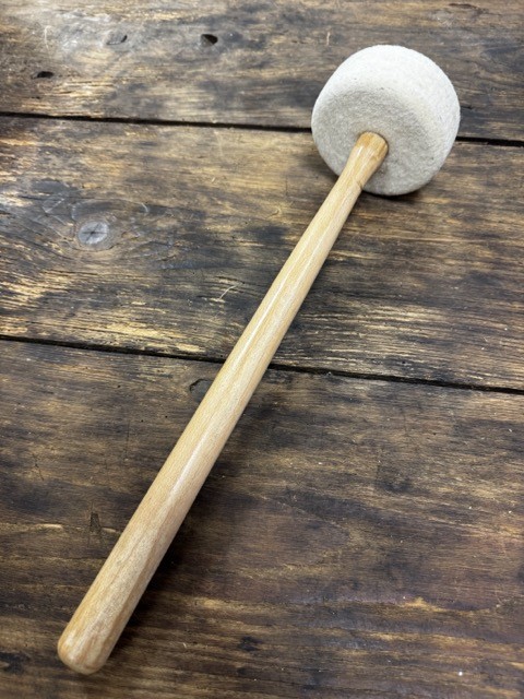 Mailloche blanche bol tibétain grand bol